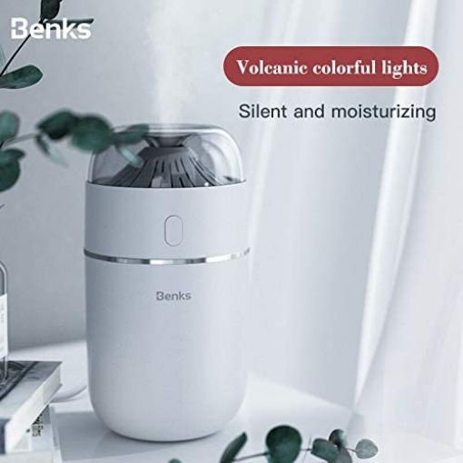 تصویر  Benks 320ml USB Humidifier Mini Portable Small Volcano Aroma Aromatherapy Air Purifier